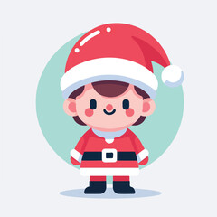vector image of a small child wearing a Christmas costume