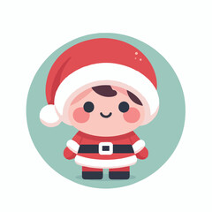 vector image of a small child wearing a Christmas costume