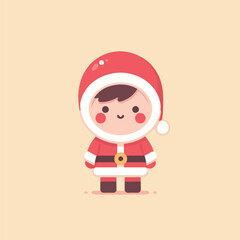 vector image of a small child wearing a Christmas costume