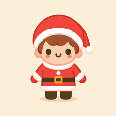 vector image of a small child wearing a Christmas costume