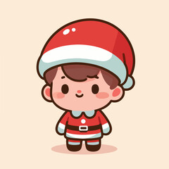 vector image of a small child wearing a Christmas costume