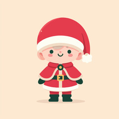 vector image of a small child wearing a Christmas costume
