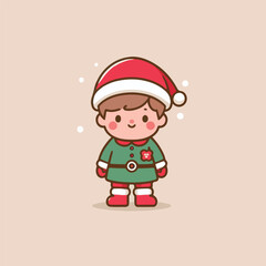 vector image of a small child wearing a Christmas costume