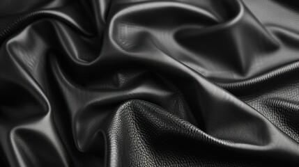 Obraz premium Black leather fashion Texture pattern with blurred background, AI generated image