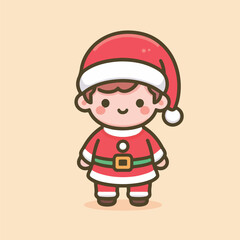 vector image of a small child wearing a Christmas costume