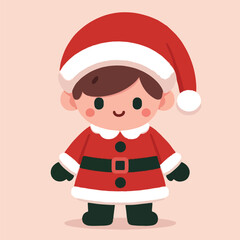 vector image of a small child wearing a Christmas costume
