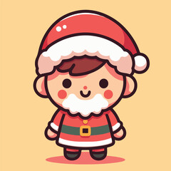 vector image of a small child wearing a Christmas costume