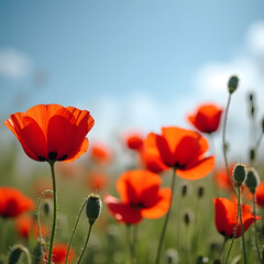 Obraz premium poppy flowers in the field