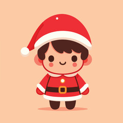 vector image of a small child wearing a Christmas costume