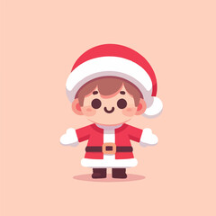 vector image of a small child wearing a Christmas costume
