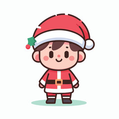 vector image of a small child wearing a Christmas costume