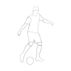 Football player line drawing illustration, Soccer player line drawing, Football player line art, Soccer player line art svg, Football player outline svg

