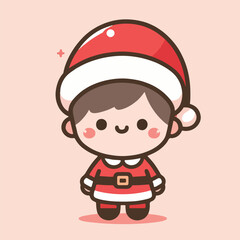 vector image of a small child wearing a Christmas costume