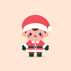 vector image of a small child wearing a Christmas costume