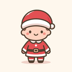 vector image of a small child wearing a Christmas costume