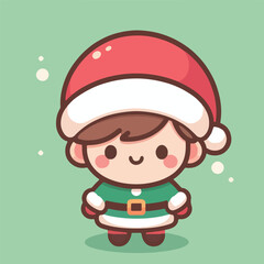 vector image of a small child wearing a Christmas costume