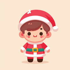 vector image of a small child wearing a Christmas costume