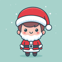 vector image of a small child wearing a Christmas costume