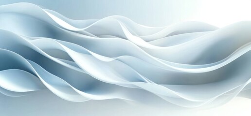 Fototapeta premium Minimal Abstract White Wave Background with Smooth Curves and Gentle Lighting