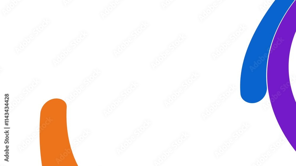 Poster lines and colorful shapes animation on a white background