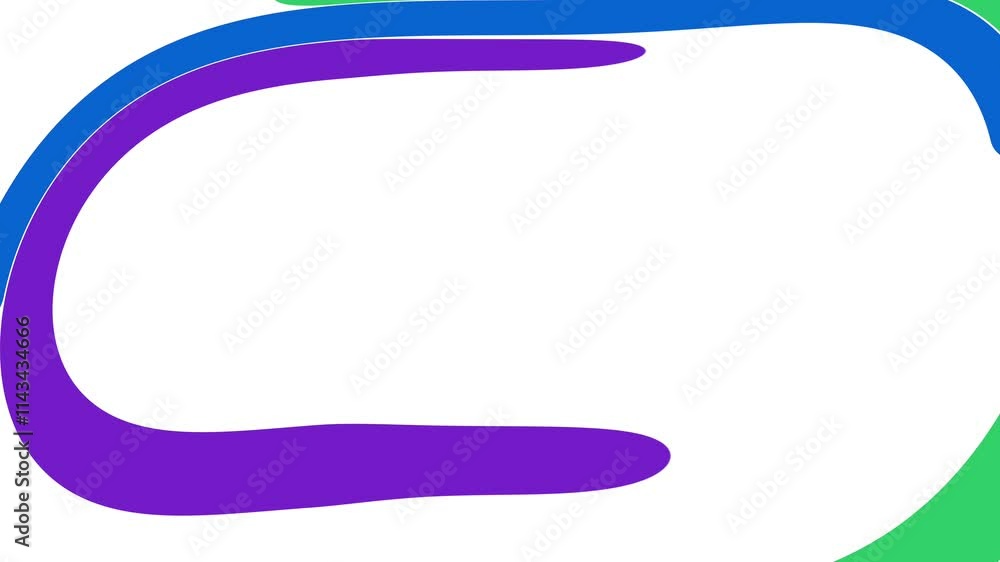 Poster lines and colorful shapes animation on a white background