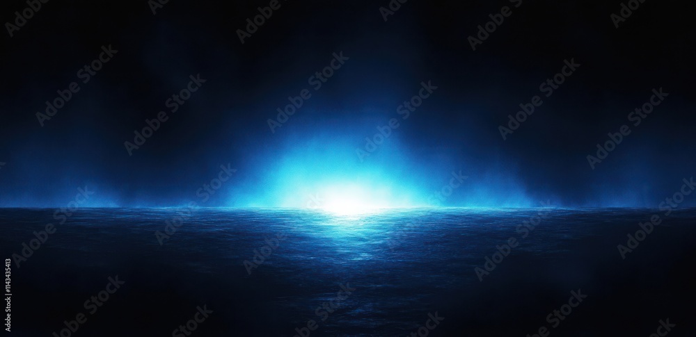 Poster blue gradient background with glowing light and dark texture effect for abstract design