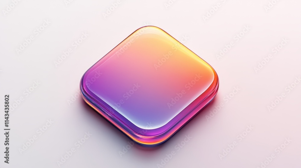 Poster a semi-transparent button design with rounded edges and a soft gradient, presented on a white backgr