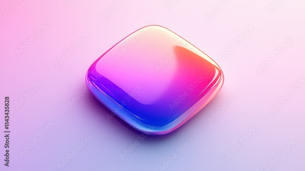 Poster a semi-transparent button design with rounded edges and a soft gradient, presented on a white backgr
