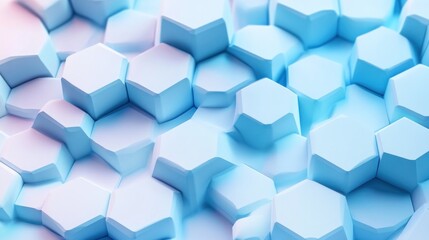 Abstract blue geometric hexagon shape technology and science background