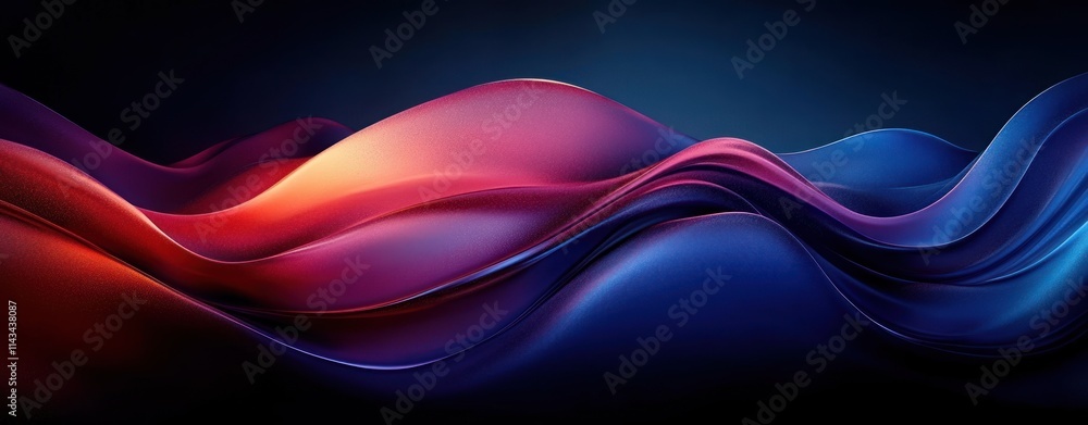 Aufkleber futuristic vibrant abstract background with smooth flowing lines and soft backlighting