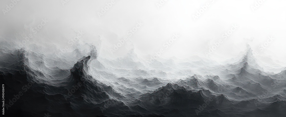 Poster high contrast black and white abstract grunge texture background with grainy noise for minimalistic 
