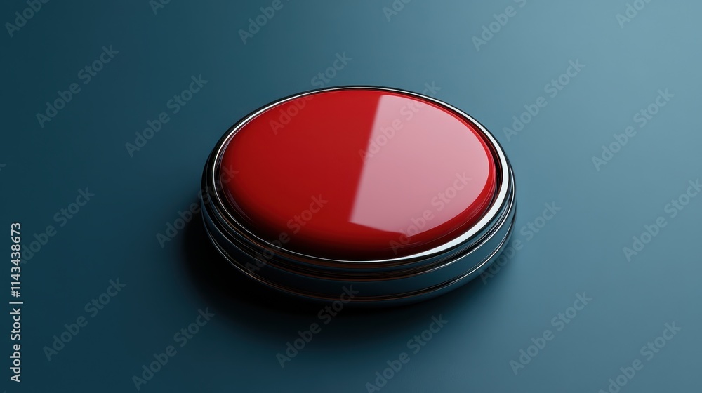 Poster a 3d ed isolated red button for taking action.