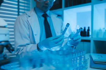 researchers working in the clinical laboratory, scientists working in the lab, science, chemists...