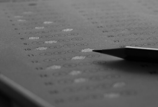 black and white bubble answer sheet