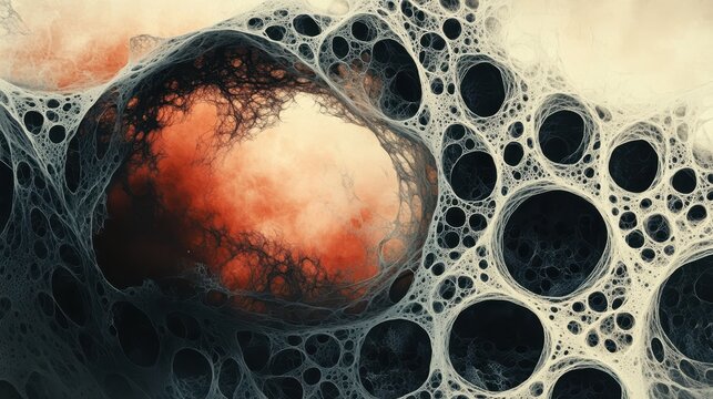 A captivating poster template with intricate, cobweb-like designs that adds an enigmatic flair to your art.