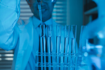 researchers working in the clinical laboratory, scientists working in the lab, science, chemists...