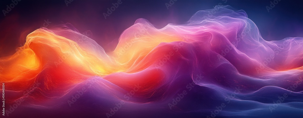 Poster Abstract Gradient Background with Flowing Lines and Glowing Effect