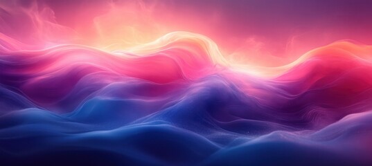 Fototapeta premium Vibrant Flowing Blue and Purple Abstract Art with Ethereal Lighting and Movement