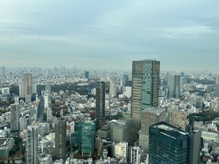 東京の高層ビルから見下ろした街の風景