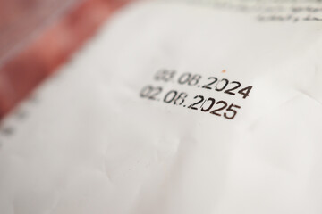  Closeup of expiry date on a packet 