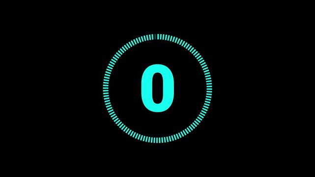     Circle countdown timer five second animation from 05 to 0 seconds on transparent background with alpha channel, 05 second countdown timer, Countdown video






