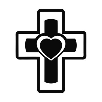 recommend clip art: Love heart in cross vector icon design