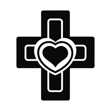 recommend clip art: Love heart in cross vector icon design