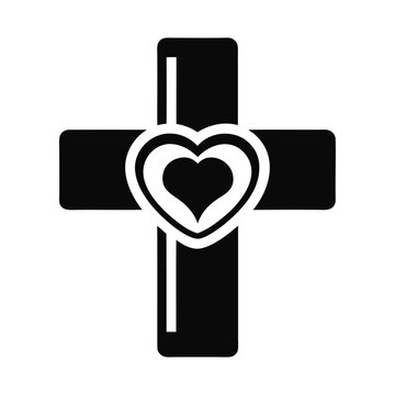 recommend clip art: Love heart in cross vector icon design