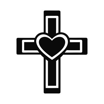 recommend clip art: Love heart in cross vector icon design