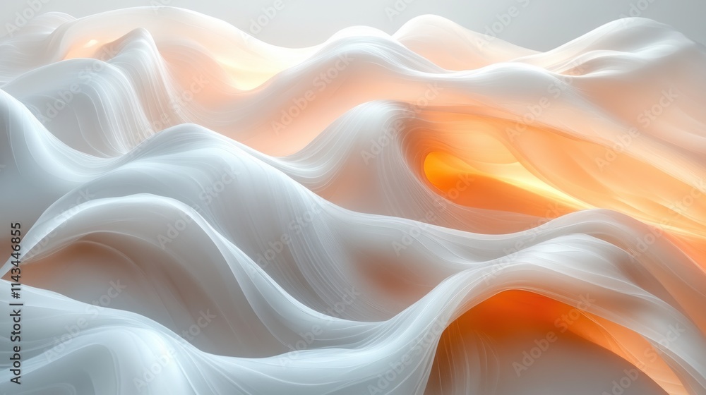 Poster fluid abstract shapes background with smooth curves and iridescent gradients