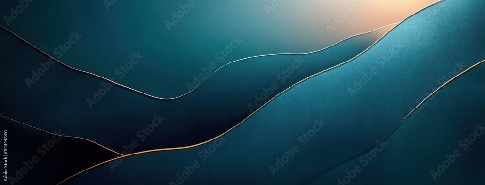 Aufkleber abstract deep teal background with smooth gradients and geometric lines