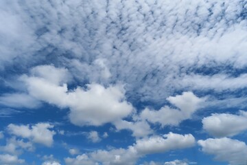 Beautiful cloudscape in blue sky, natural background