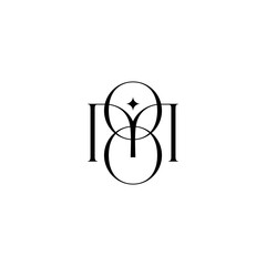 letter M initial with luxury human shape logo icon vector template