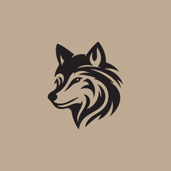 Wolf Logo Design Vector - Vector ,Wolf vector for logo or icon, drawing Elegant minimalist style,abstract style Illustration Wolf silhouette graphic black and white predator, wolf head.
